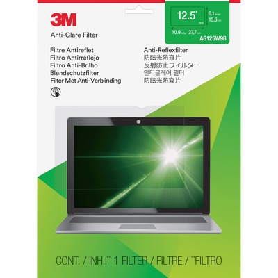 3M Anti-Glare Filter Clear, Matte - For 12.5" Widescreen LCD Notebook - 16:9 - Scratch Resistant, Fingerprint Resistant, Dust Resistant - Anti-glare MMMAG125W9B