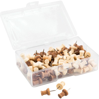 Clear Push Pins, Plastic, Clear, 0.38, 400/Pack