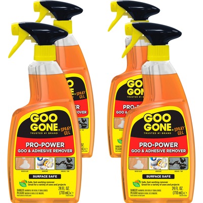 Goo Gone Spray Gel - 24 fl oz - For Tar, Glue, Caulk, Sealant, Tree Sap,  Wet Paint, Asphalt, Ink, Marker Soot, Grease, Oil - Orange - Citrus Extract  4 / Carton - Thomas Business Center Inc