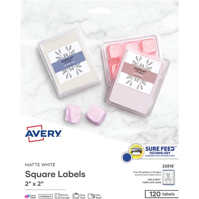 Avery&reg; Print-to-the-Edge Easy Peel Square Labels AVE22816