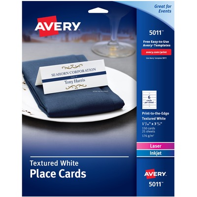 Avery&reg; Laser, Inkjet Printable Place Card - White AVE05011
