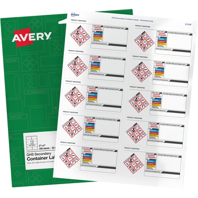 Avery&reg; GHS Secondary Container Preprinted Labels AVE61208