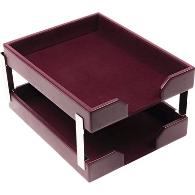 Dacasso Bonded Leather Double Letter Trays DACA5222