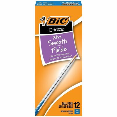 Bic cristal ball point pens - medium point - Blue - #ms11 12ct (070330101265)