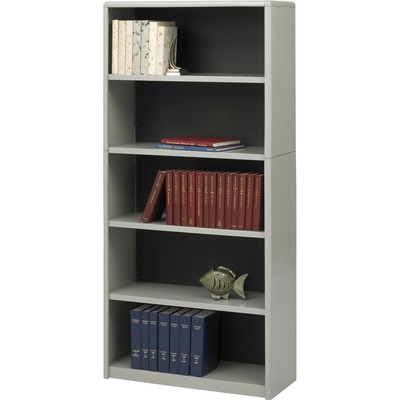 Safco-5-Shelf-Bookcase-3134Wx1312Dx67H-Gray