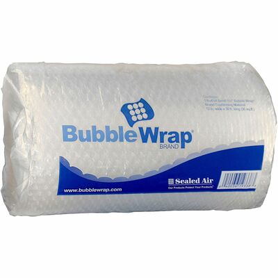 Basics Perforated Bubble Cushioning Wrap, Small 3/16, 12-Inch x 175  Foot Long Roll, Clear