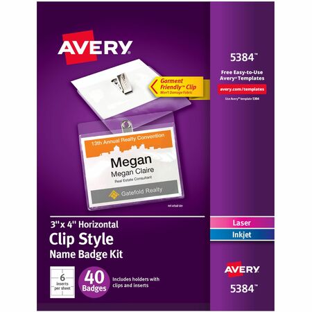 Wholesale Name Tags & Badges: Discounts on Avery Laser, Inkjet Print Laser/Inkjet Badge Insert AVE5384