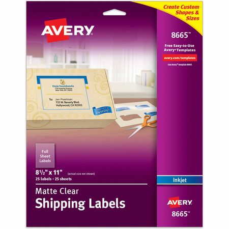 Wholesale Shipping Labels: Discounts on Avery Matte Clear Easy Peel Shipping Labels AVE8665