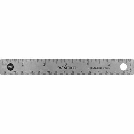 WESTCOTT 10417 Ruler,Stainless Steel,18 In.