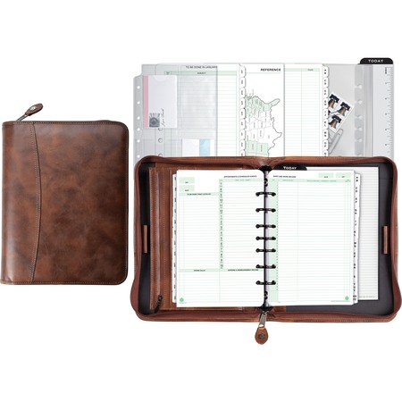 Day-Timer Aviator Leather Zip Organizer Starter Set