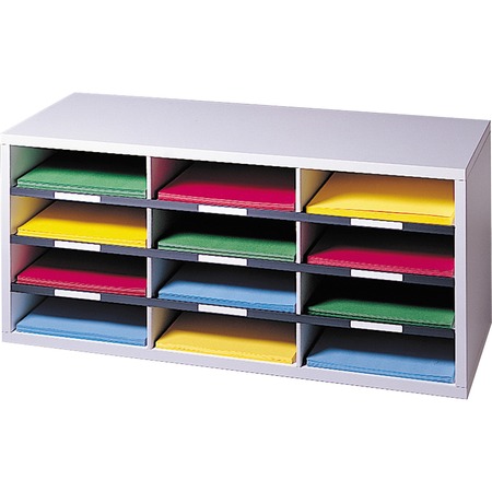Wholesale Racks & Organizers: Discounts on Fellowes Literature Organizer - 12 Compartment Sorter, Dove Gray FEL25004