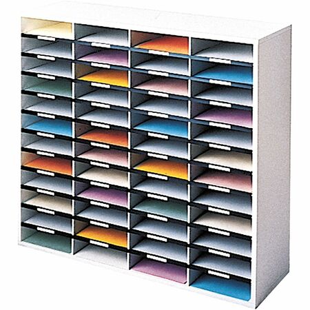 Wholesale Racks & Organizers: Discounts on Fellowes Literature Organizer - 48 Compartment Sorter, Dove Gray FEL25081