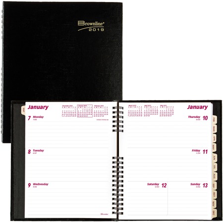 Wholesale Weekly Appointment Books / Planners: Discounts on Brownline CoilPro Untimed Weekly Planner REDCB850CBLK