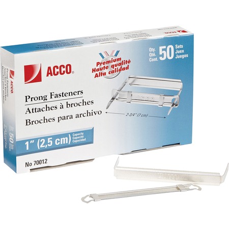 Acco Premium 2 Piece Paper File Fasteners- 1 Capacity- 50/Box