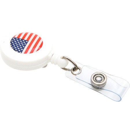 Wholesale American Flag Design Card Reel: Discounts on Baumgartens Badge Holders BAU68838