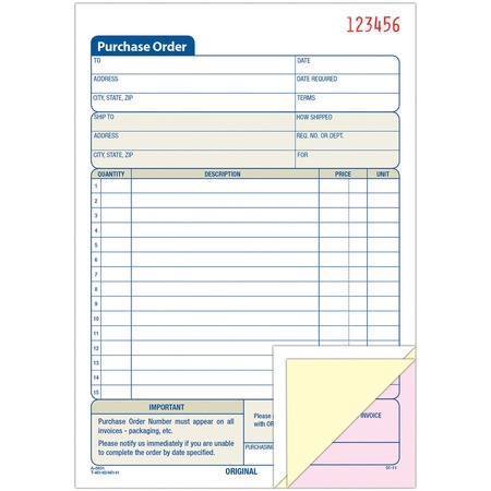 Adams 3-Part Carbonless Purchase Order Forms ABFTC5831