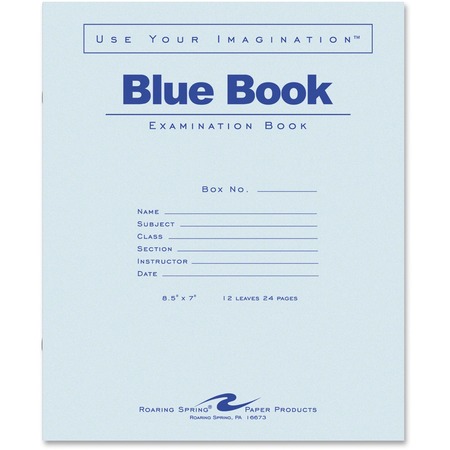 Wholesale Exam Books Discounts on Roaring Spring Wide Ruled Examination Blue Book ROA77513
