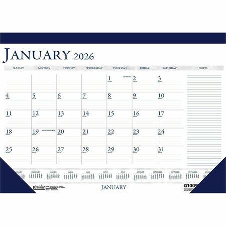 Wholesale Desk Pads: Discounts on House of Doolittle Blue/Gray Print Monthly Desk Pad HOD164