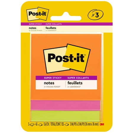 Post-it Super Sticky Notes, 3