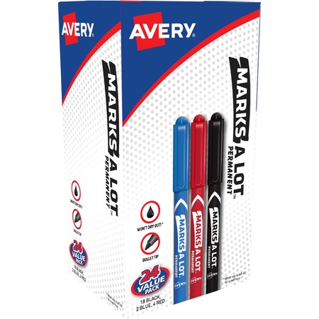 Wholesale Writing & Glue Sticks: Discounts on Avery Pen Style Permanent Markers AVE29856