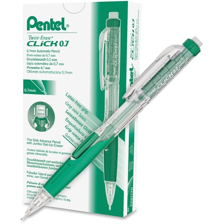 #2 Lead Pentel .7mm Twist-Erase Click Mechanical Pencil 0.7 mm Lead Diameter 