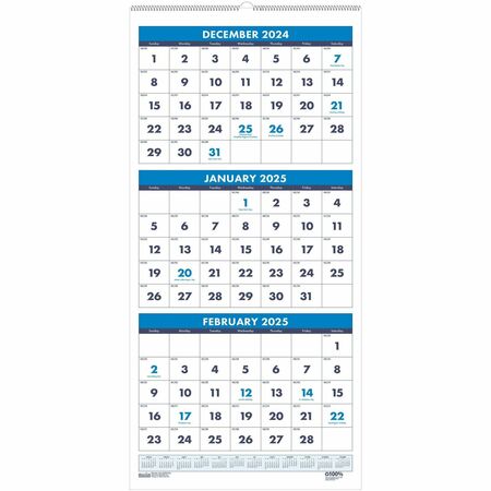 House of Doolittle Three-month Vertical Wall Calendar