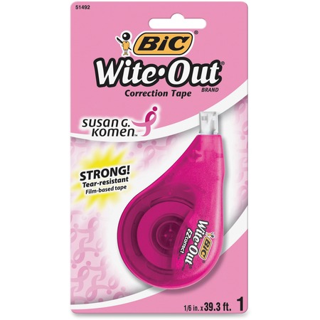 Wholesale BIC Breast Cancer Aware Wite-Out Correction Tape: Discounts on BIC Correction Supplies BICWOTAP1SGK