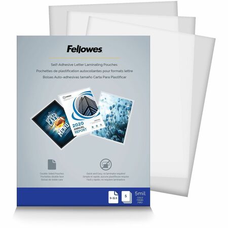 Wholesale Lamination Sheets & Cartridges: Discounts on Fellowes Self-Adhesive Pouches - Letter, 5mil, 5 pack FEL52205