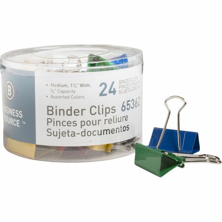 Wholesale Paper Fasteners / Clips / Clamps: Discounts on Business Source Colored Fold-back Binder Clips BSN65362