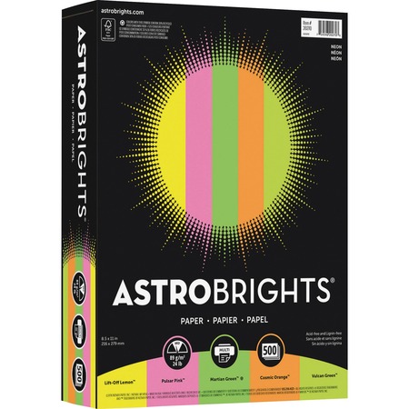 Astrobrights Color Copy Paper - "Neon" ,  5 Assorted Colours WAU20270