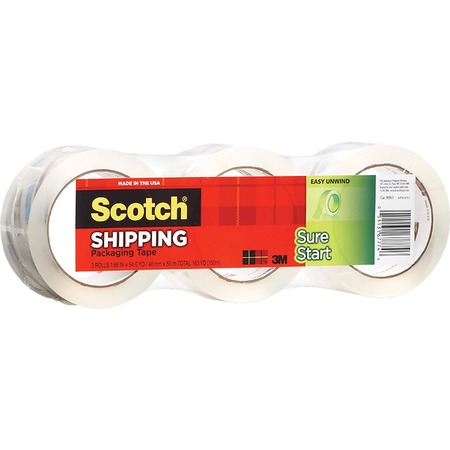Scotch Sure Start Packaging Tape-3 pk, 1.88