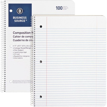 Wholesale Notebooks: Discounts on Business Source Wirebound College Ruled Notebooks - Letter BSN10968