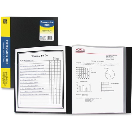 C-Line Black 12-Sheet Protector Bound Presentation Book