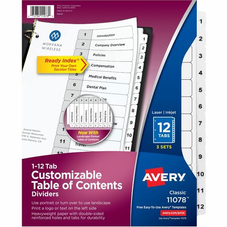 Avery&reg; Ready Index Classic Tab Binder Dividers AVE11078