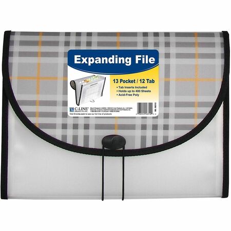 Wholesale Expanding Files: Discounts on C-Line 13-Pocket Letter Size Expanding File, Plaid, 58312 CLI58312