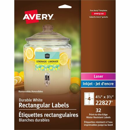 Avery&reg; Removable Durable Labels -Sure Feed Technology AVE22827