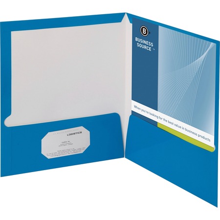 Wholesale Pocket Folders: Discounts on Business Source 2-Pocket Report Covers with Bus Card Holder BSN44423