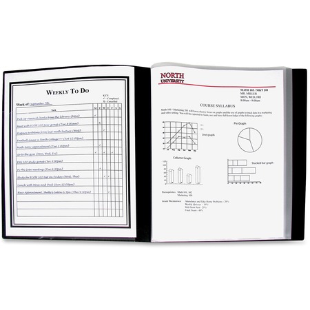 C-Line 24-Pocket Bound Sheet Protector Presentation Book - Black