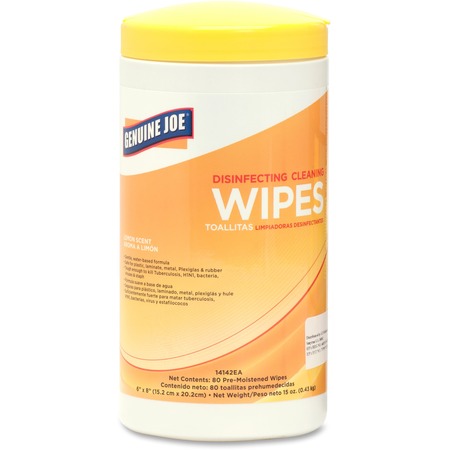 Wholesale Household Cleaners: Discounts on Genuine Joe Lemon Scent Disinfecting Cleaning Wipes GJO14142EA