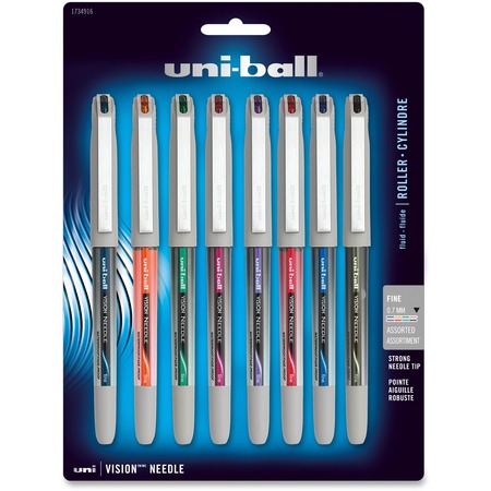 uni ball Vision Needle Liquid Ink Rollerball Pens Micro Point 0.5 mm Black  Barrel Blue Ink Pack Of 12 - Office Depot