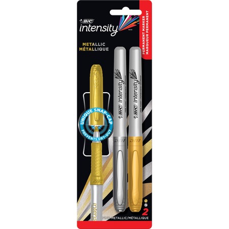 BIC Mark-It Fine Point Permanent Markers, Fine Point, Silver