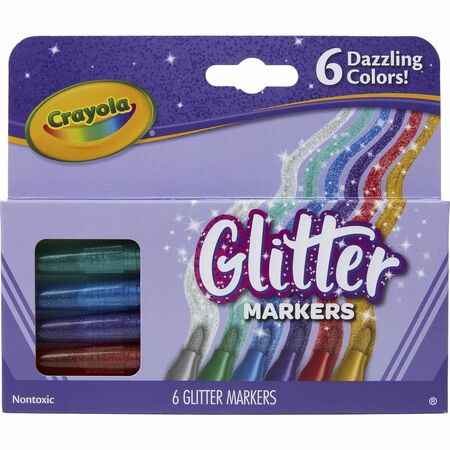 Wholesale Crayola BULK Art Markers: Discounts on Crayola 6 Color Glitter Markers CYO588629