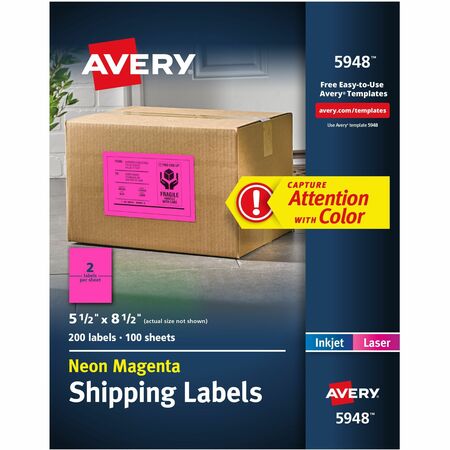 Wholesale Shipping Labels: Discounts on Avery Neon Shipping Labels AVE5948