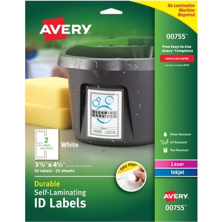 Avery Easy Align Durable Self-Laminating ID Labels