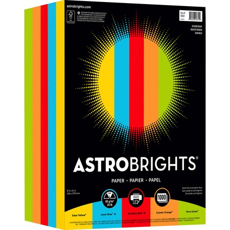 Astrobrights Color Paper - Assorted - Letter - 8 1/2 x 11 - 24