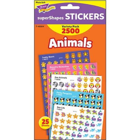 Trend Animals SuperShapes Stickers Variety Pack