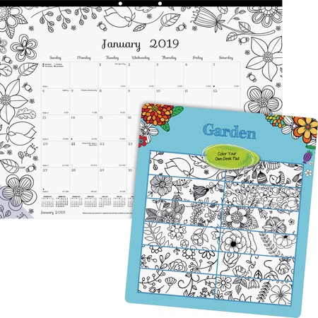 Wholesale Monthly Calendars: Discounts on Blueline Garden Design Monthly Desk Pad REDC2917313