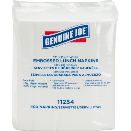 Wholesale Breakroom Supplies & Accessories: Discounts on Genuine Joe 1-ply Embossed Lunch Napkins GJO11254PK