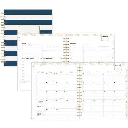 Blue Sky Day Designer Navy Strip Weekly/Monthly Planner