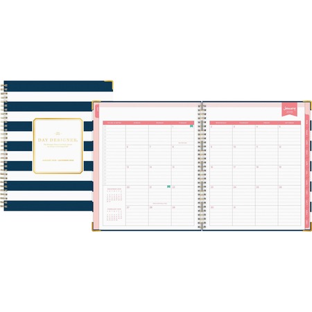 Blue Sky 8x10 Navy Stripe Weekly/Monthly Planner